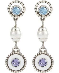 Brighton Halo Light Pearl Post Drop Earrings