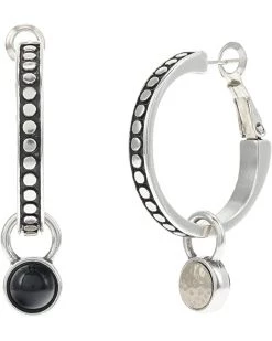 Brighton Pebble Dot Onyx Reversible Hoop Earrings
