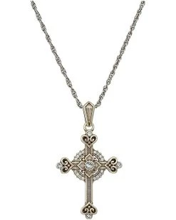 Brighton Necklaces Alcazar Heart Small Cross Short Necklace