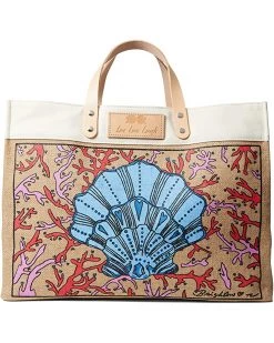 Brighton Handbags Seashell Burlap Tote